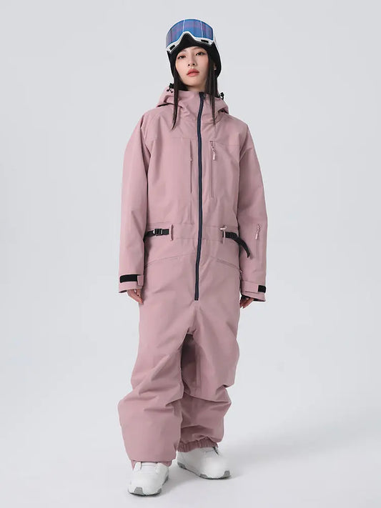 Women Chic One Piece Ski Suits Full Body Snow Jumpsuits 