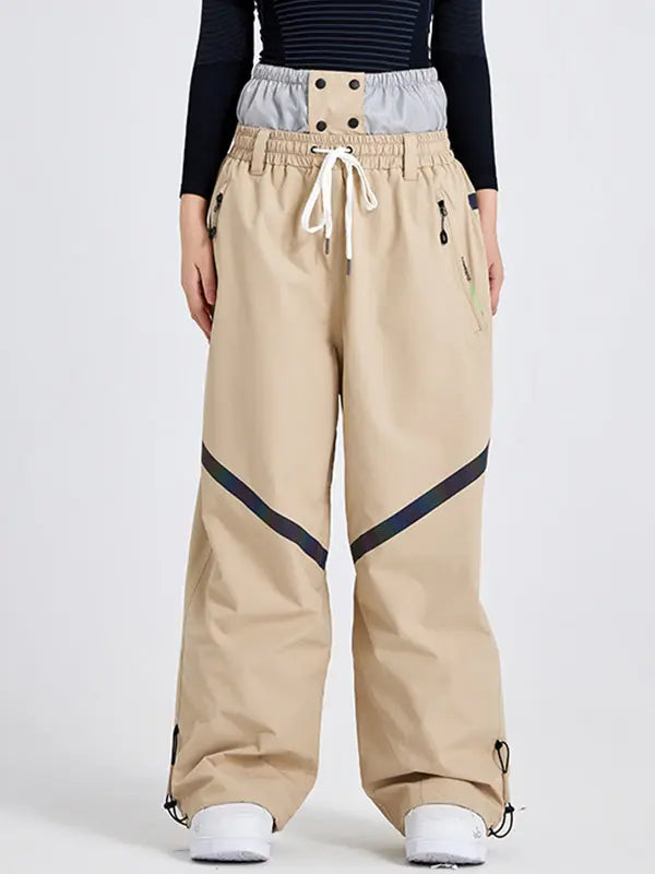 Women High Waist Outdoor Baggy Snow Pants HOTIANSNOW