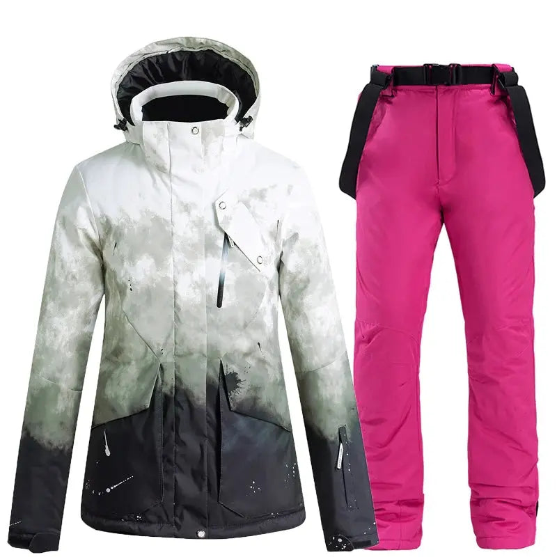 Women Insulated Snow Snowboard Jacket & Bib Pants HOTIAN