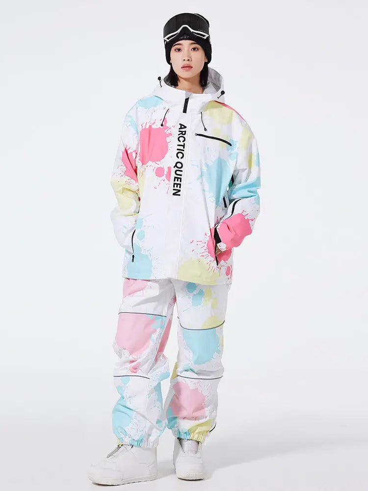 Women Oversized Snow Jacket & Baggy Pants HOTIANSNOW
