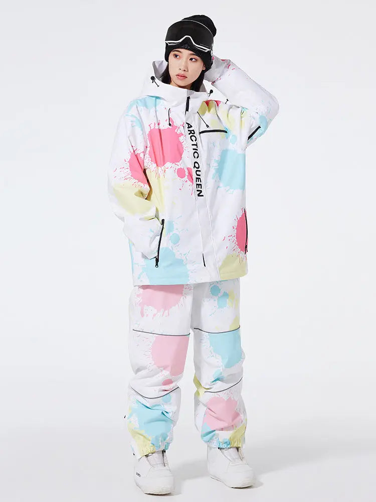 Women Oversized Snow Jacket & Baggy Pants HOTIANSNOW