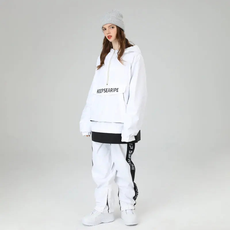 Women Ski Suits Pullover Hooded Ski Jacket & Pants HOTIAN