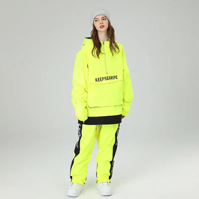 Women Ski Suits Pullover Hooded Ski Jacket & Pants HOTIAN