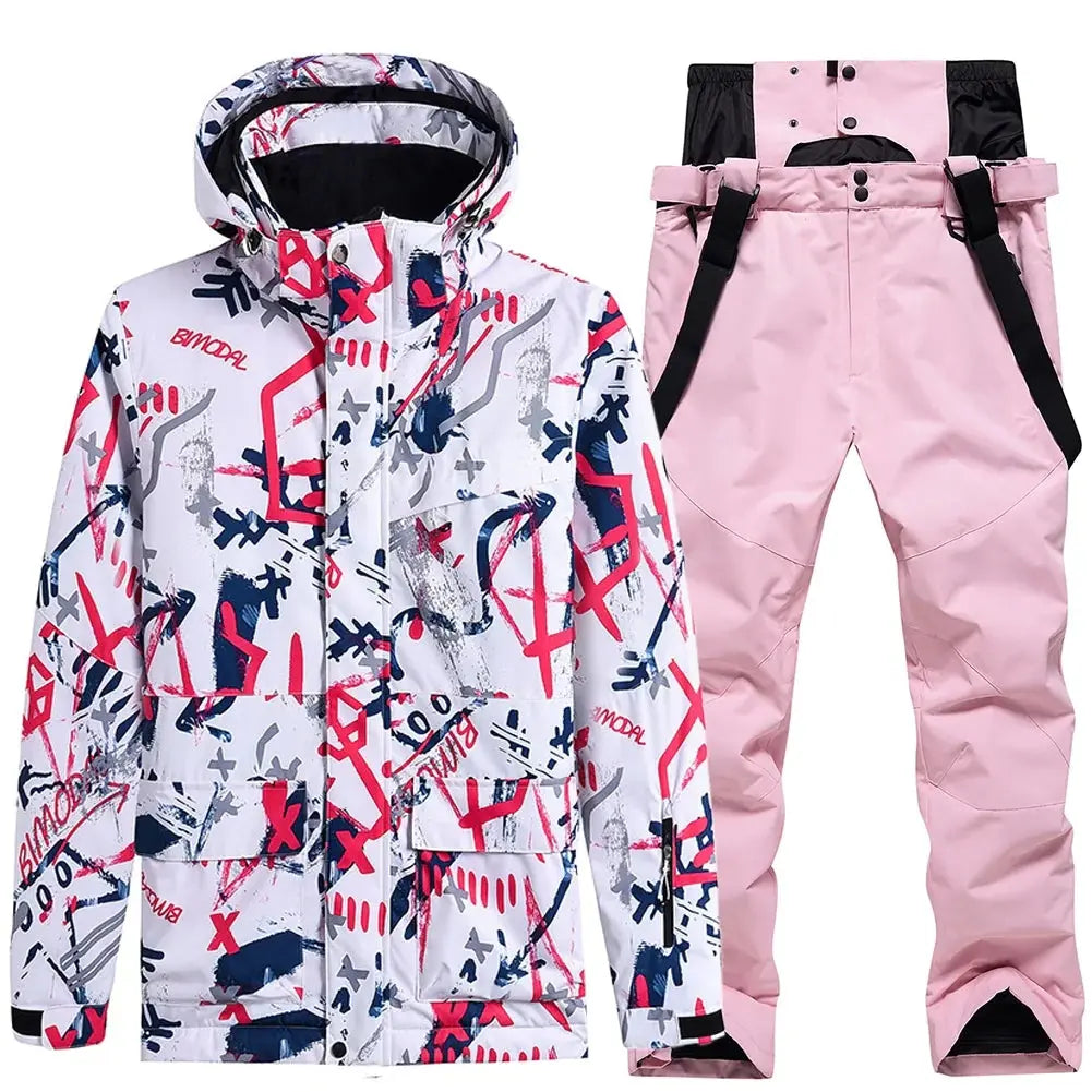 Women's Ski Cargo Jacket & Overall Pants Ski Suits HOTIAN