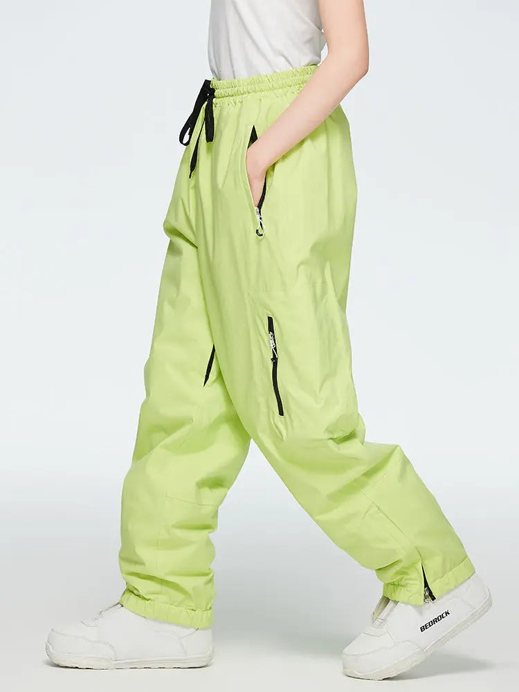 Women's Elastic Waist Cargo Snow Pants 
