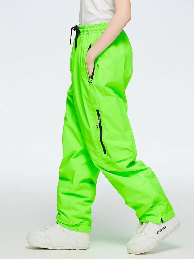 Women's Elastic Waist Cargo Snow Pants 
