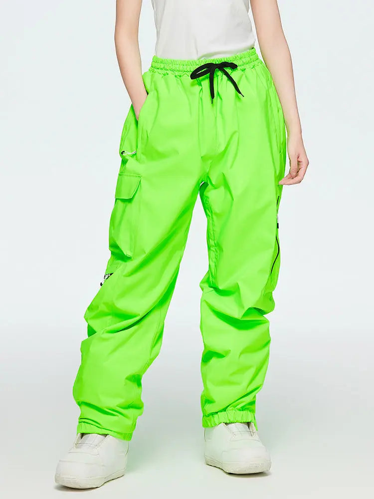 Women's Elastic Waist Cargo Snow Pants 