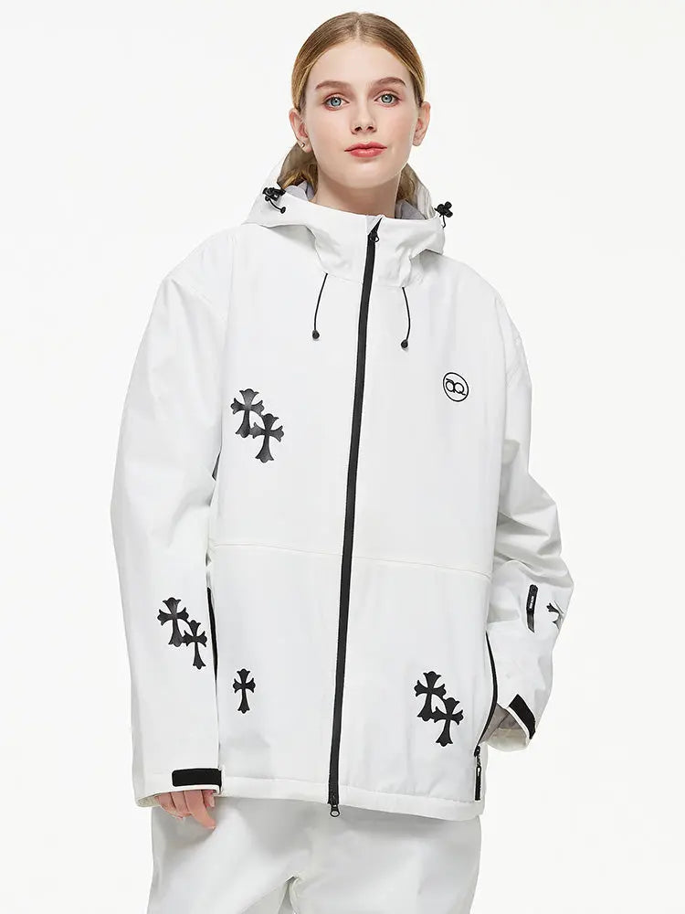 Women's Fun Printed Snowboarding Jacket Hooded Ski Wear 