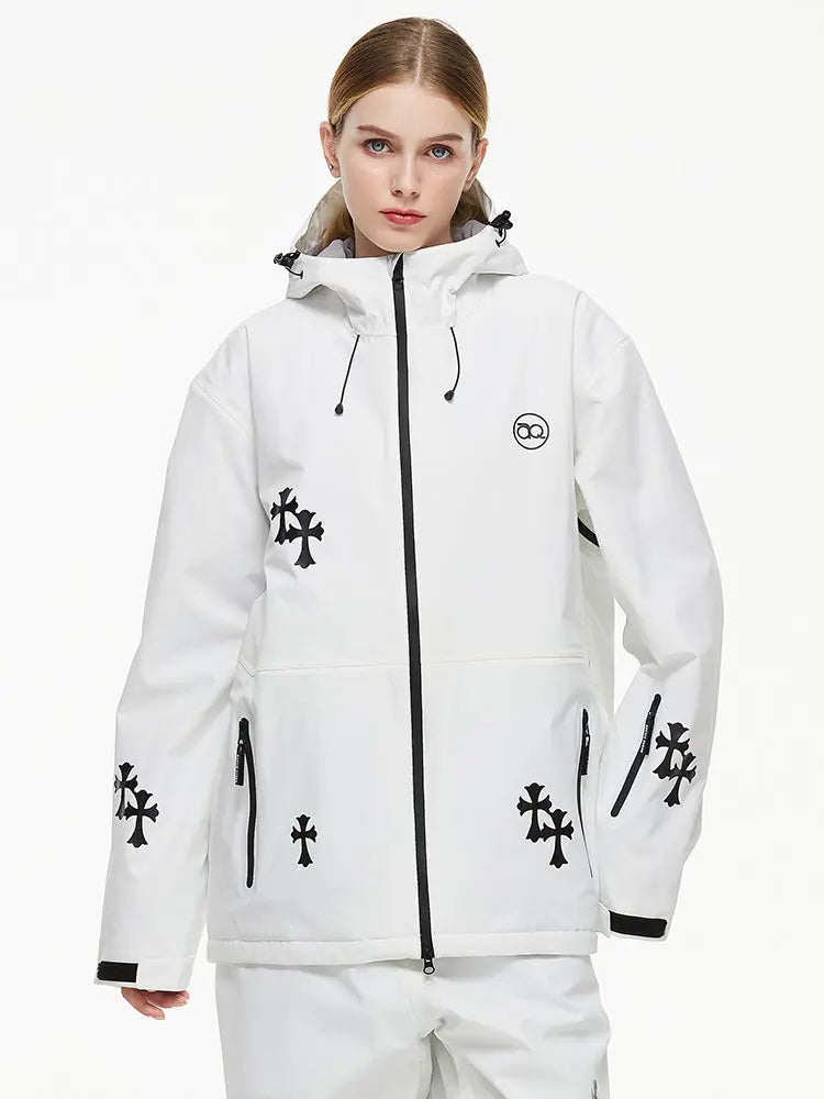 Women's Fun Printed Snowboarding Jacket Hooded Ski Wear 