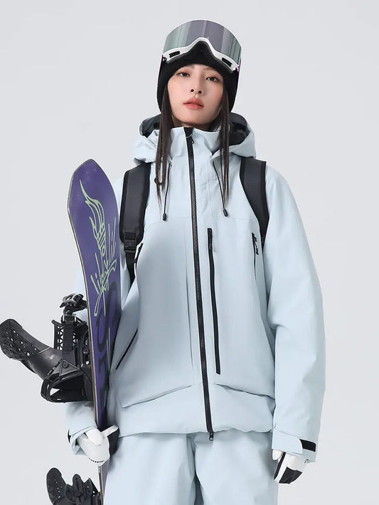 Women's High collar Ski Jacket Baggy Snow Jacket for Winter 