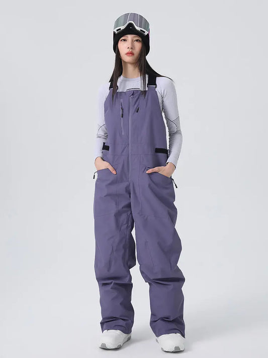 Women's Winter Windproof Ski Pants Professional Snow Bibs Overalls 