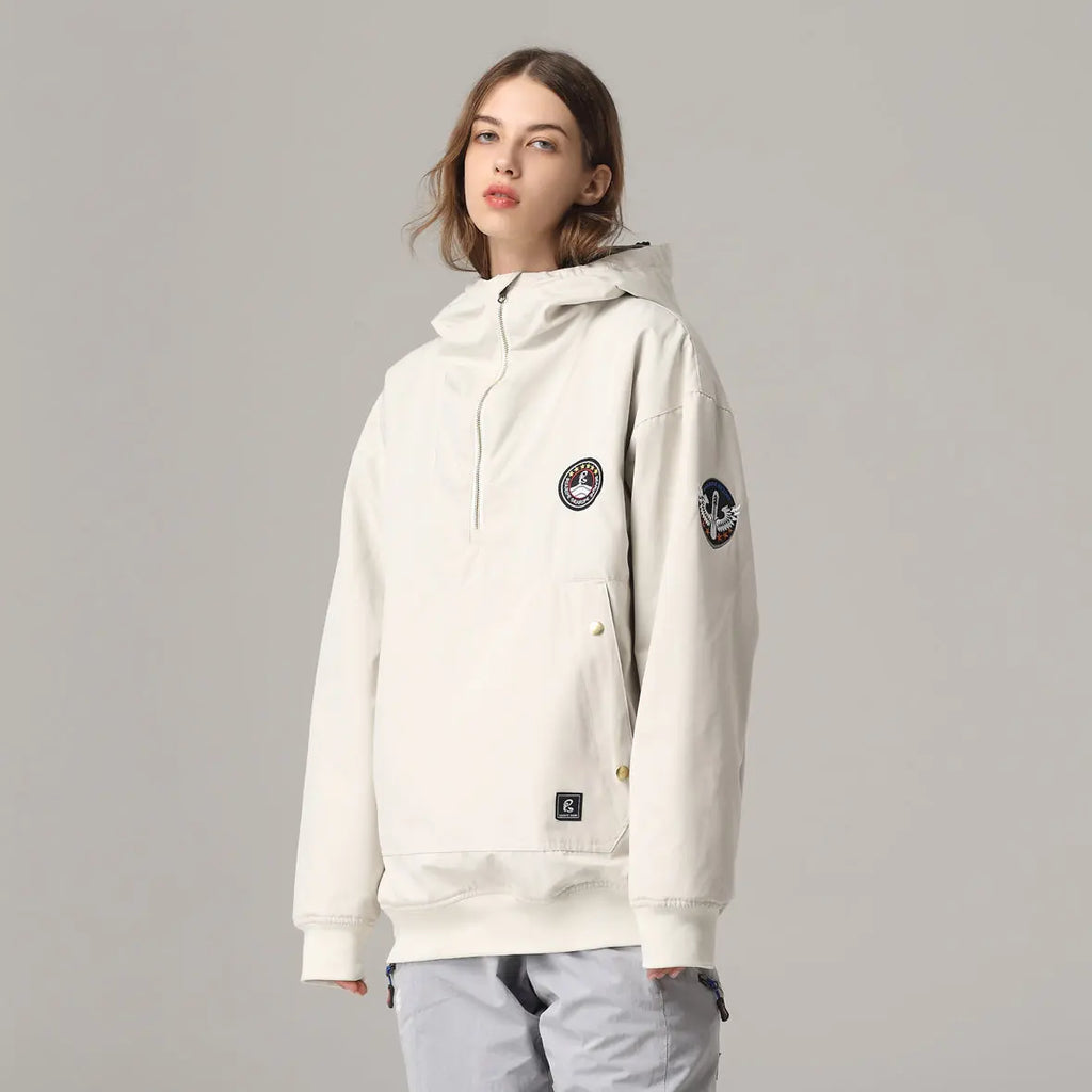 Embroidered Ski Jacket White