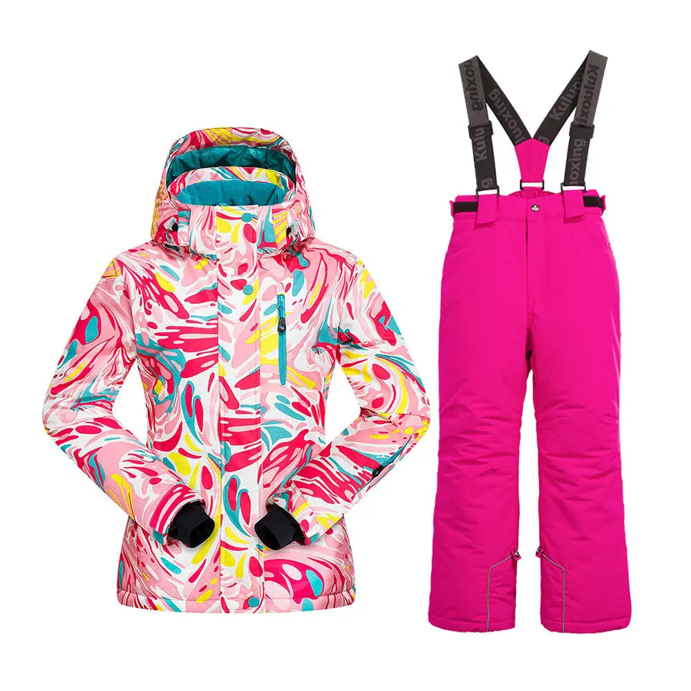 HOTIAN Girls Ski Jacket & Pants Set Kids Snowsuit HOTIAN