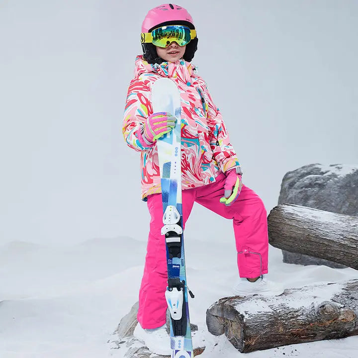 HOTIAN Girls Ski Jacket & Pants Set Kids Snowsuit HOTIAN