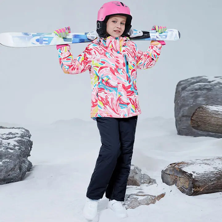 HOTIAN Girls Ski Jacket & Pants Set Kids Snowsuit HOTIAN