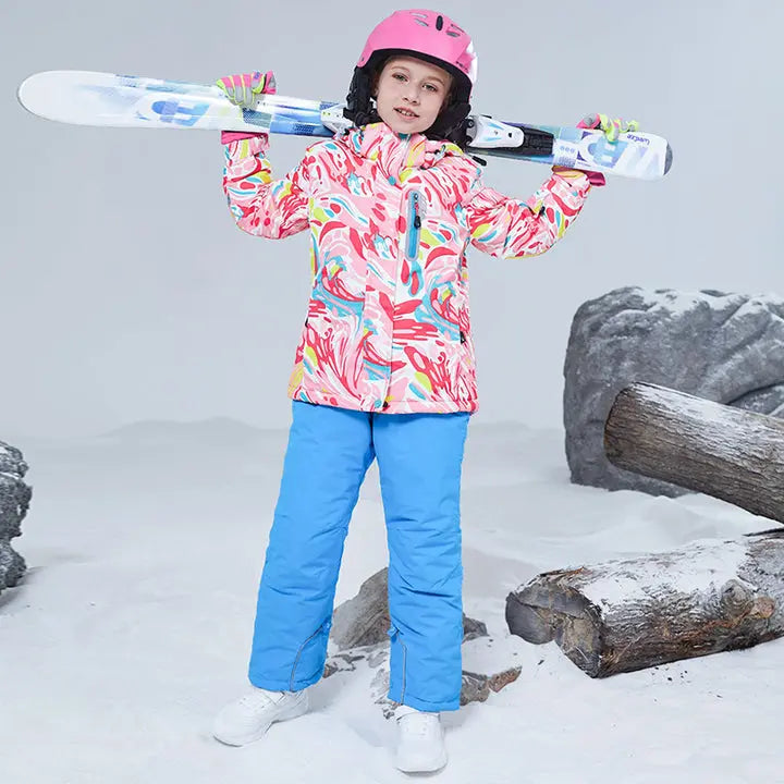 HOTIAN Girls Ski Jacket & Pants Set Kids Snowsuit HOTIAN