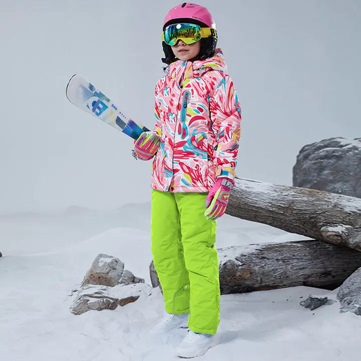 HOTIAN Girls Ski Jacket & Pants Set Kids Snowsuit HOTIAN