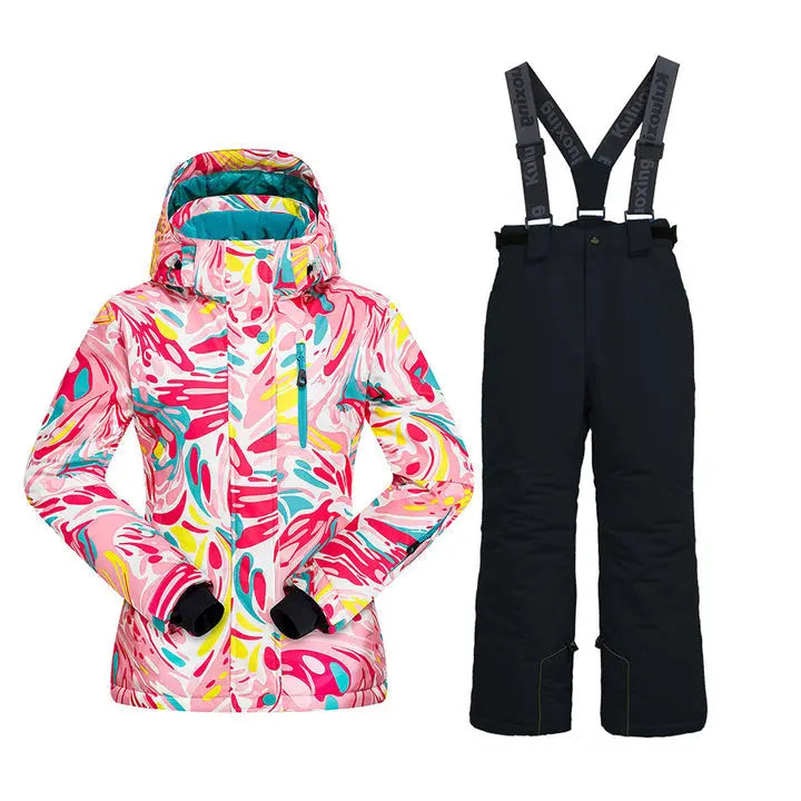 HOTIAN Girls Ski Jacket & Pants Set Kids Snowsuit HOTIAN