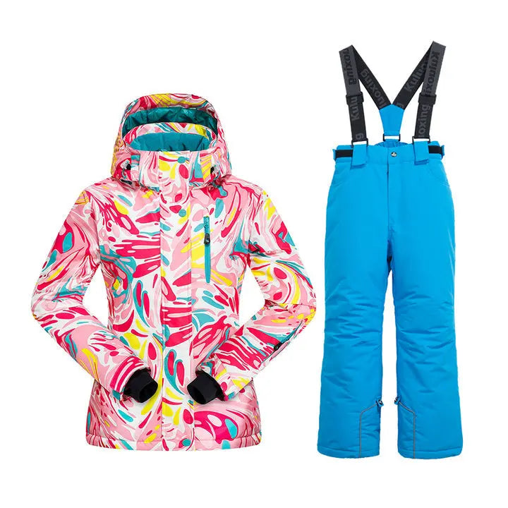 HOTIAN Girls Ski Jacket & Pants Set Kids Snowsuit HOTIAN