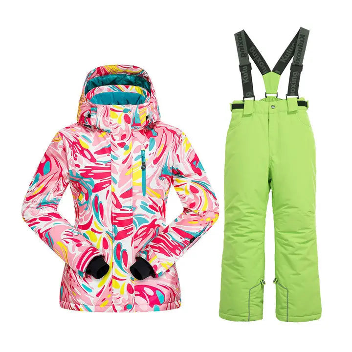 HOTIAN Girls Ski Jacket & Pants Set Kids Snowsuit HOTIAN