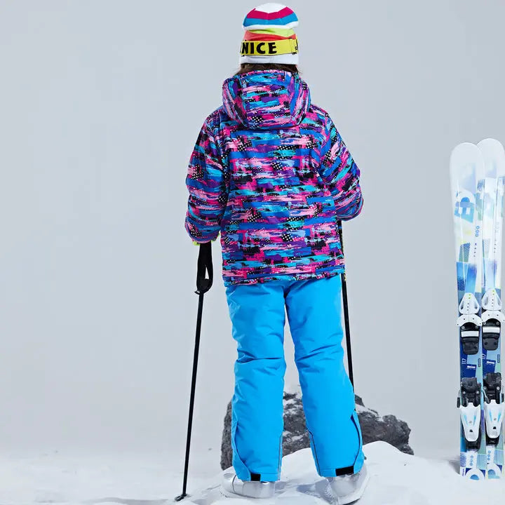 HOTIAN Girls Ski Jacket & Pants Set Kids Snowsuits HOTIAN