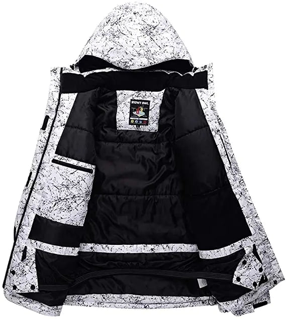 HOTIAN Men's and Women's Raised Windproof Neckline Ski Jacket Waterproof Snow Jacket HOTIAN