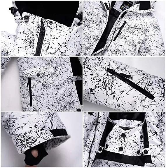 HOTIAN Men's and Women's Raised Windproof Neckline Ski Jacket Waterproof Snow Jacket HOTIAN