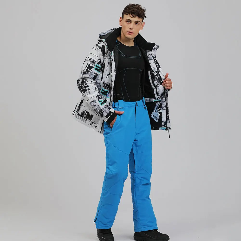 HOTIAN Mens Waterproof Windproof Colorful Printed Ski Suits HOTIAN