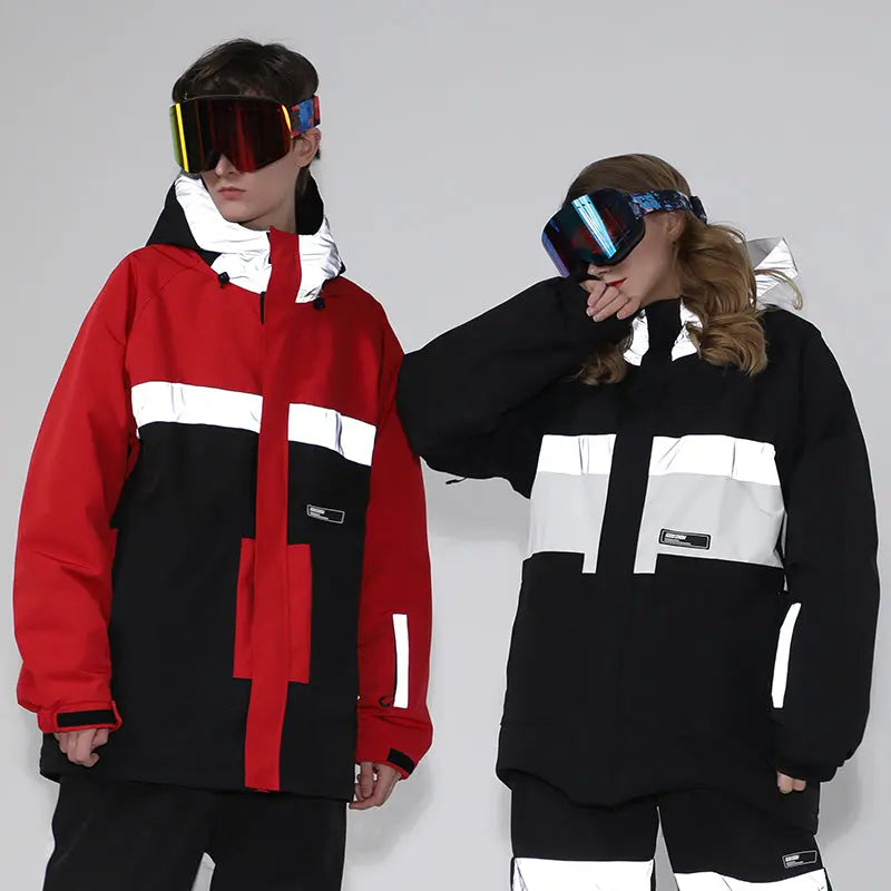 HOTIAN Women and Men Reflective Ski & Snowboard Jacket HOTIAN