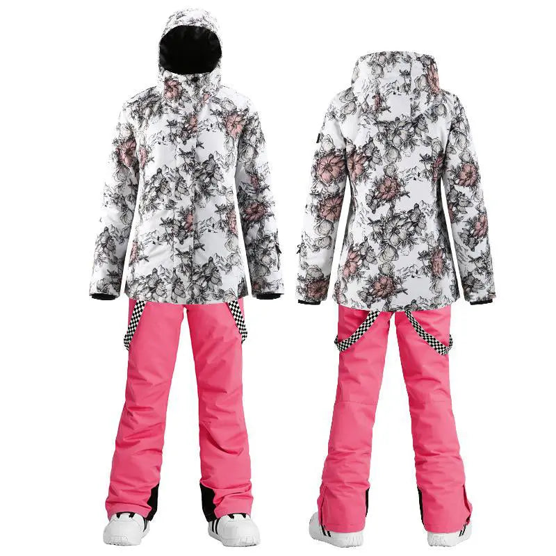 HOTIAN Women's Floral Ski Jacket and Pants Set HOTIAN