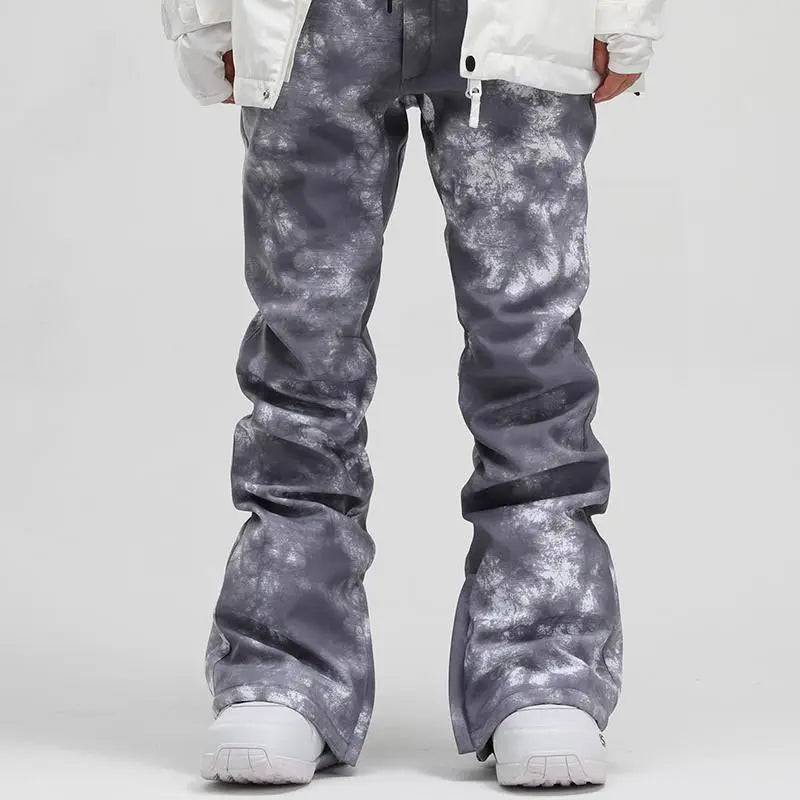 HOTIAN Women's New Fashion Adjustable Belt Gray Ski Snowboard Pants HOTIAN