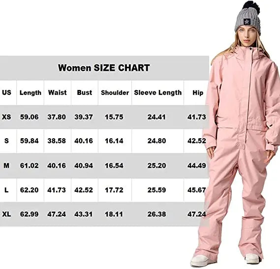 HOTIAN Women's One Piece Couple Winter Outdoor Waterproof Snowsuits HOTIAN