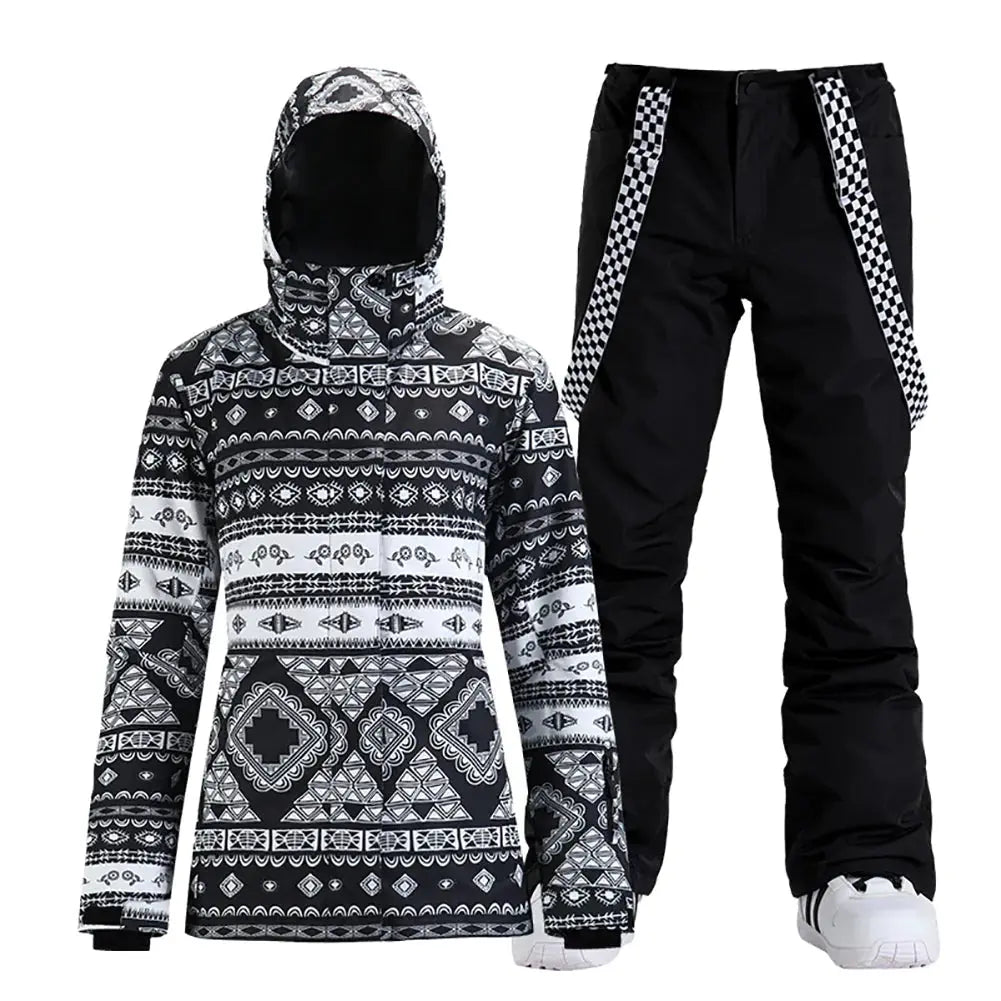 HOTIAN Women's Ski Jacket and Pants Set Waterproof Snowboard Suits HOTIAN