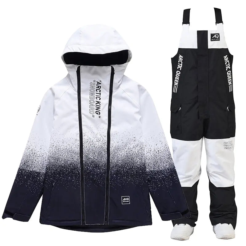 Hotian Men Snowboard Suits Cargo Jacket & Bibs Pants