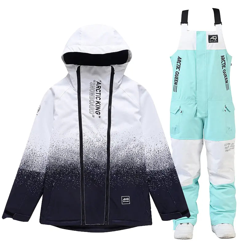 Hotian Men Snowboard Suits Cargo Jacket & Bibs Pants