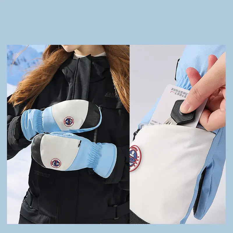 Hotian Unisex Insulated Ski Mittens Waterproof HOTIAN