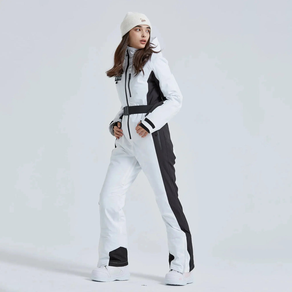 Hotian Women High Neck Hooded One Piece Ski Suits HOTIAN