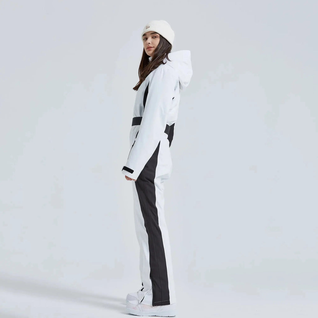 Hotian Women High Neck Hooded One Piece Ski Suits HOTIAN