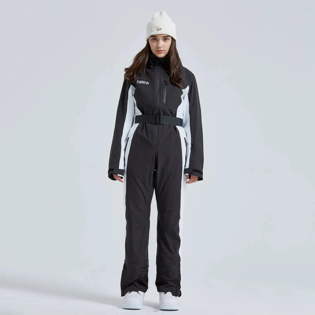 Hotian Women High Neck Hooded One Piece Ski Suits HOTIAN