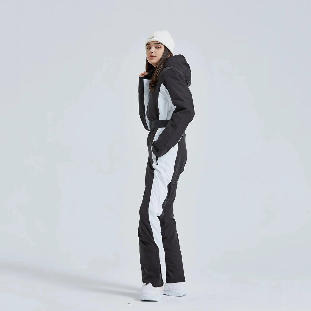 Hotian Women High Neck Hooded One Piece Ski Suits HOTIAN