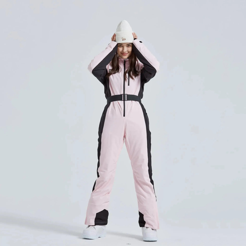 Hotian Women High Neck Hooded One Piece Ski Suits HOTIAN