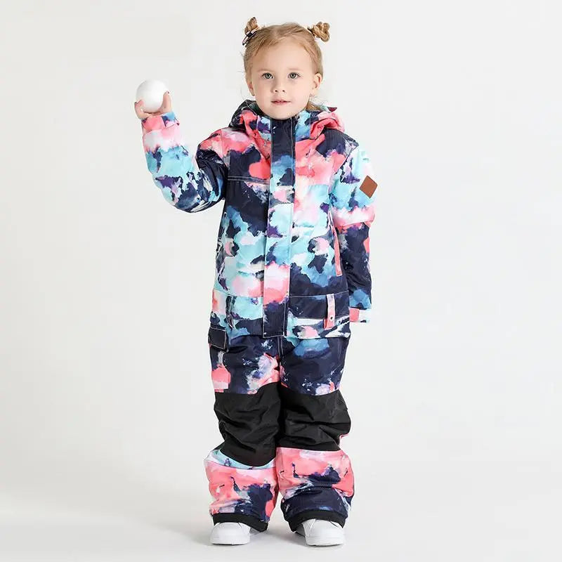 Kids Colorful One Piece Ski Suit HOTIAN