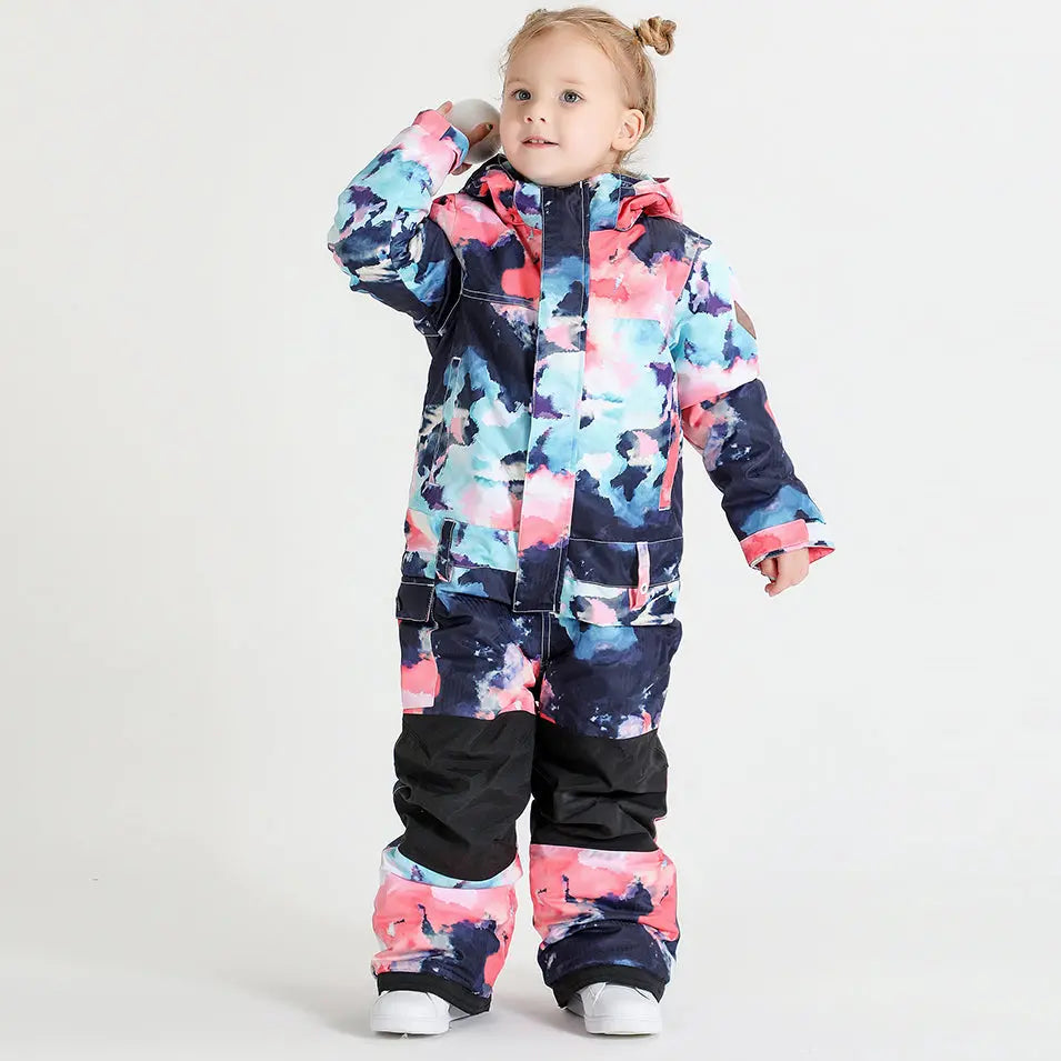 Kids Colorful One Piece Ski Suit HOTIAN