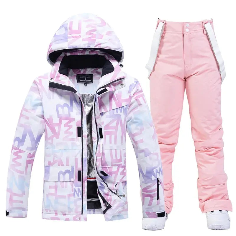 Hotian Women Ski Set Insulated jacket & Bibs Pants HOTIAN